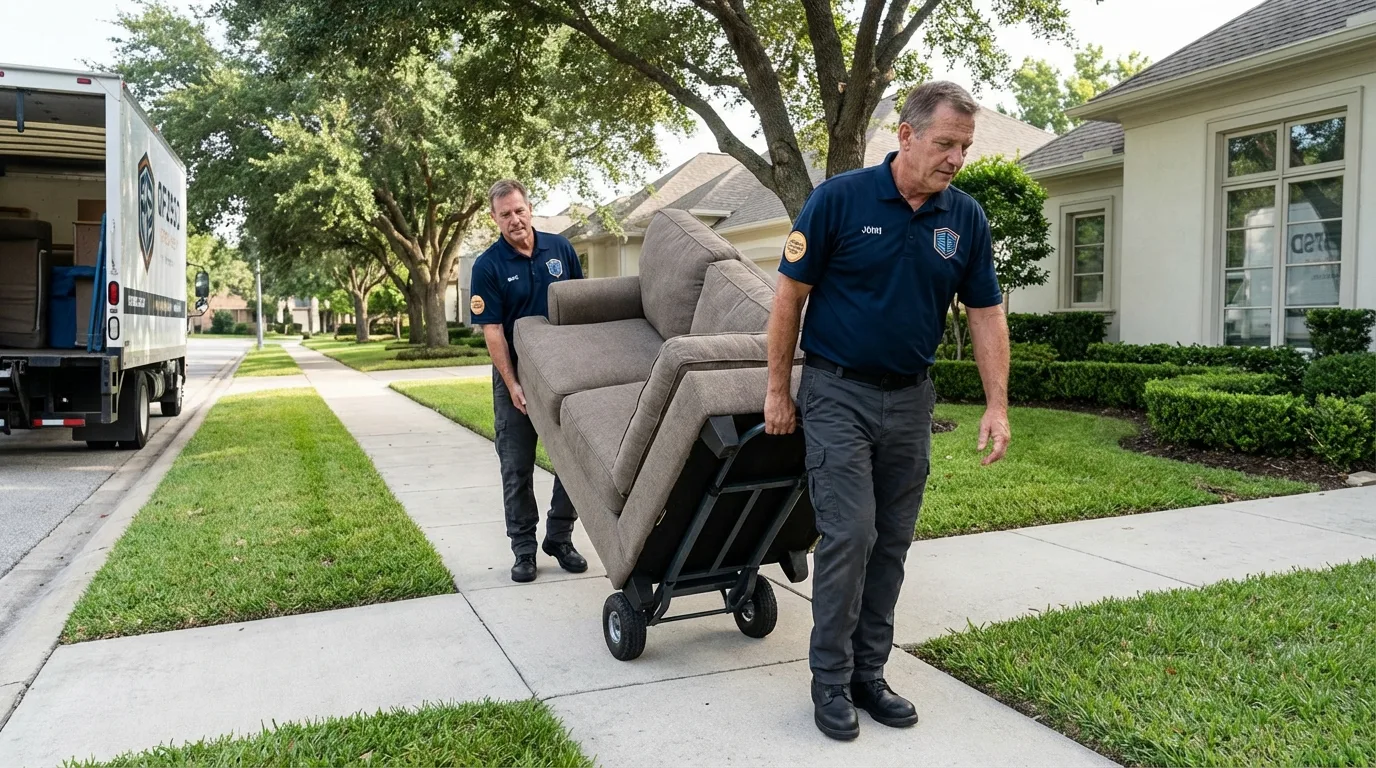 Local residential moving crew loading furniture in Alamo, NV